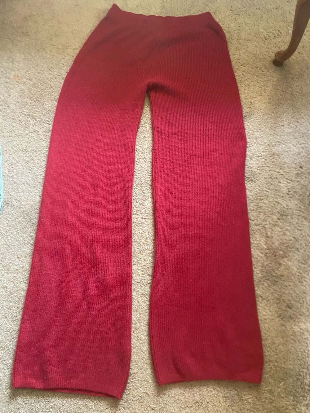 Gap CashSoft Shaker-Stitch Sweater Pants Medium Tall Red